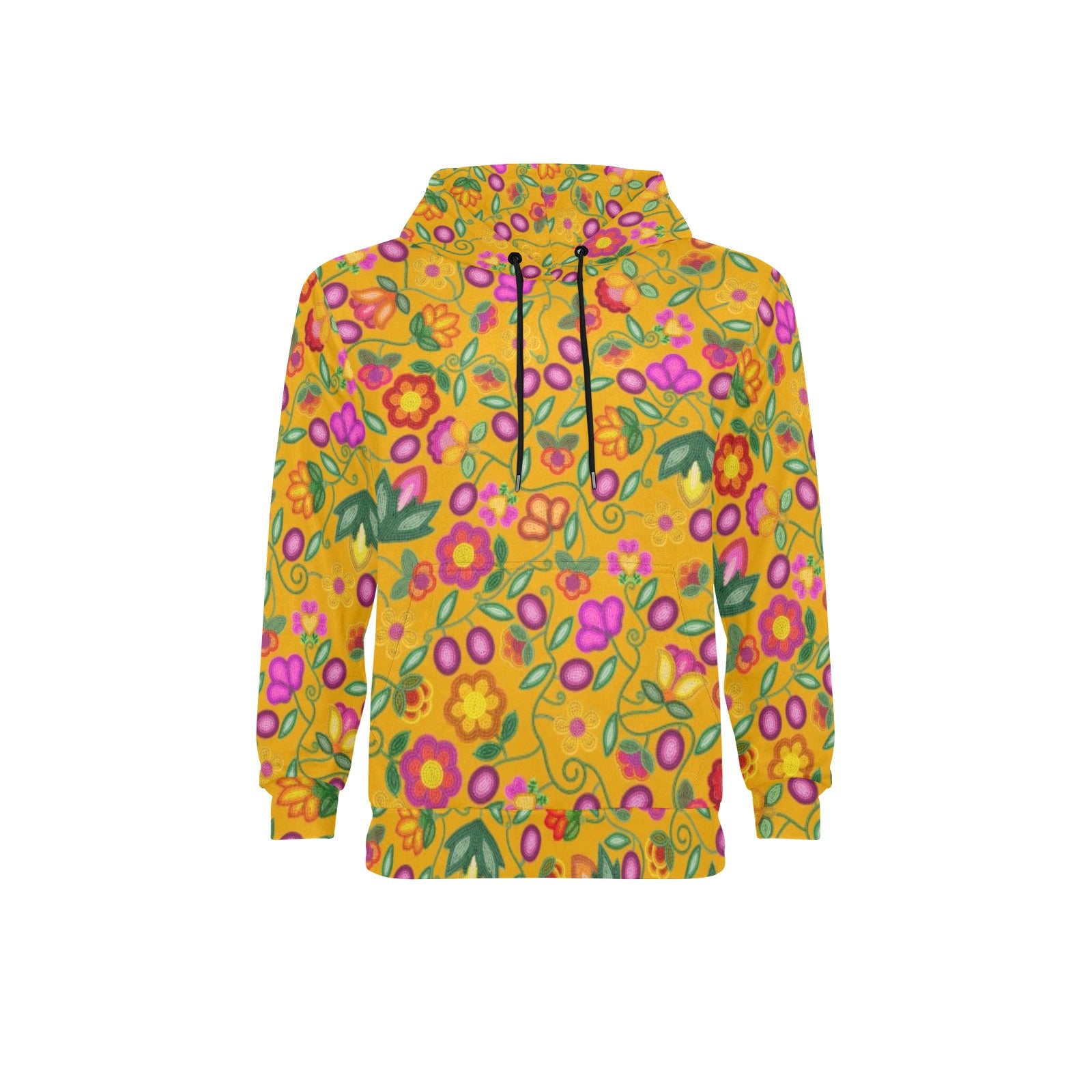 Boreal Bounty Yellow Men's Long Sleeve Fleece Hoodie