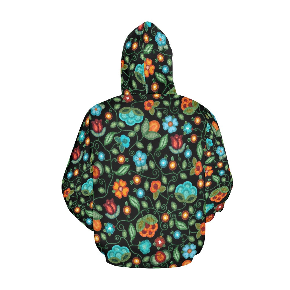Prairie Fire Petals Black Hoodie for Men (USA Size)
