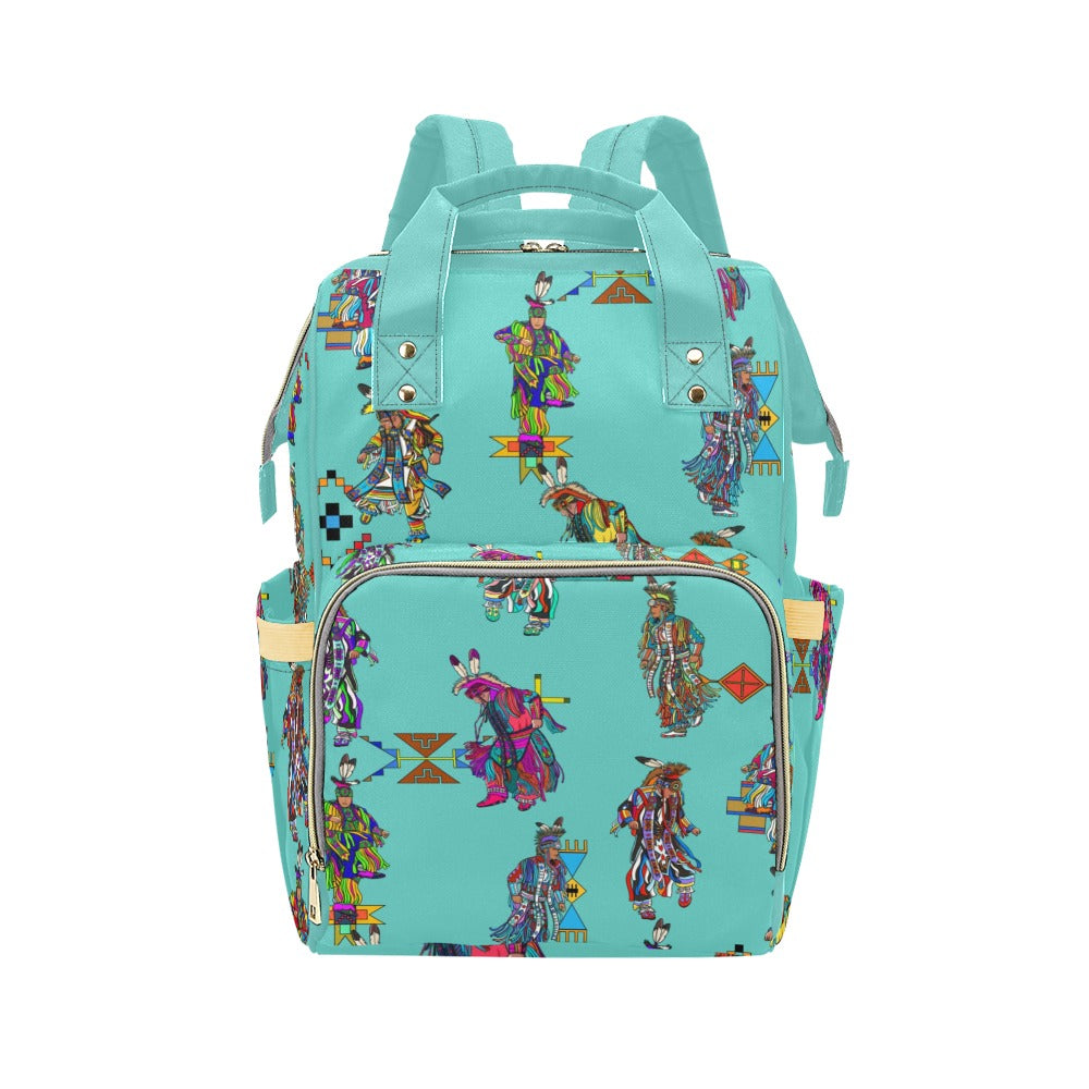 Men's Grass Dancers Eggshell Blue Multi-Function Diaper Backpack/Diaper Bag