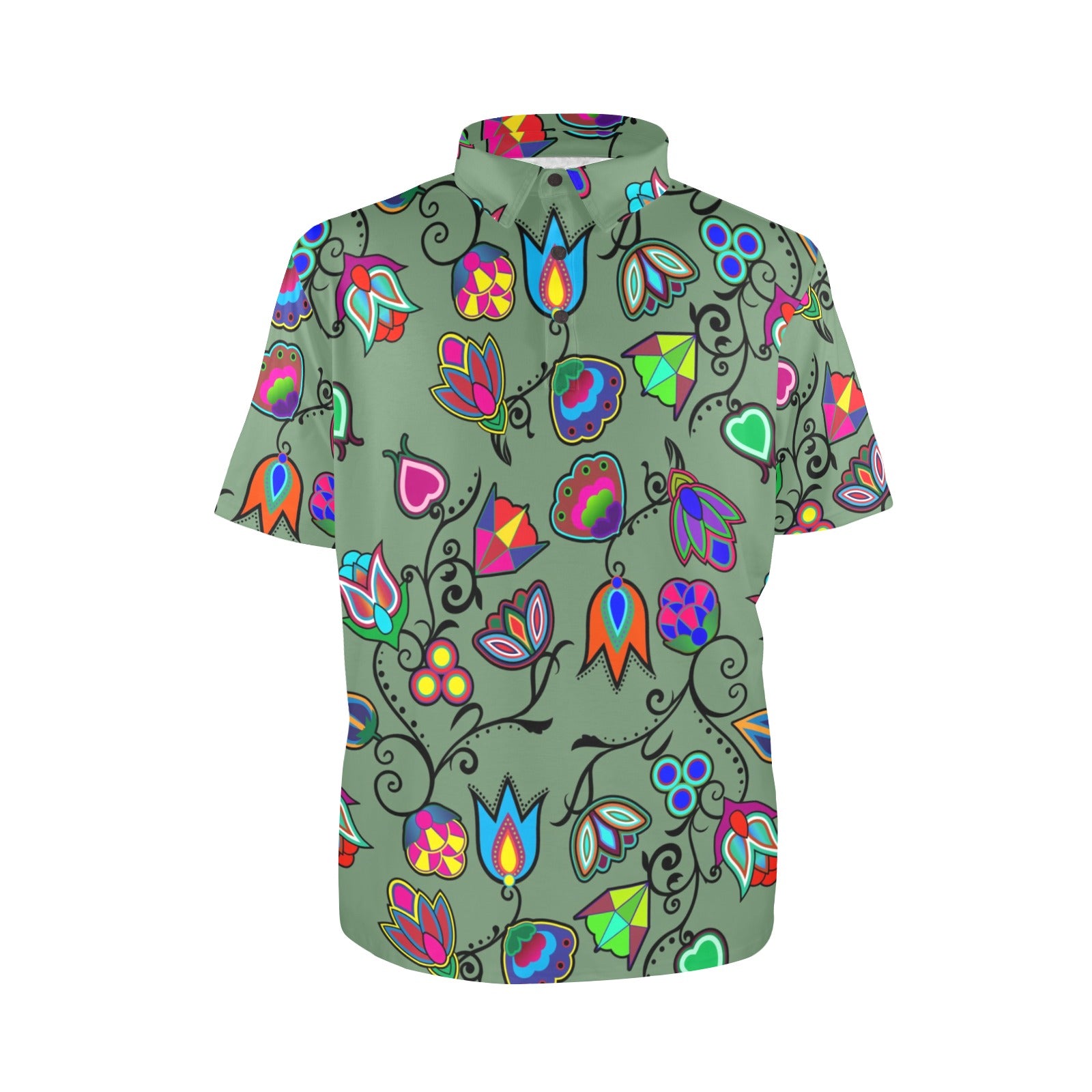 Indigenous Paisley Dark Sea Polo Shirt