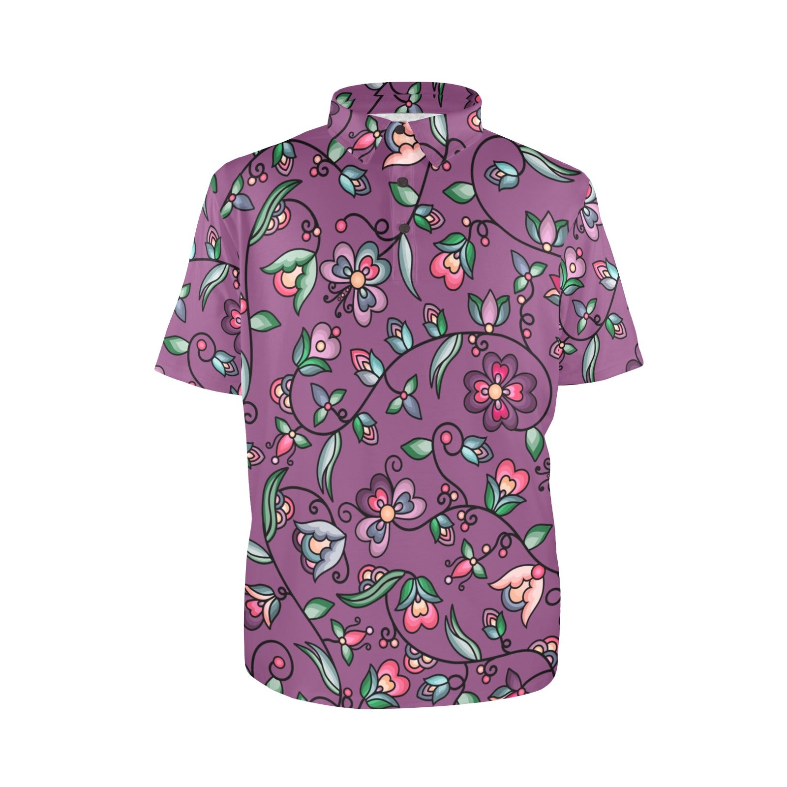 Amber Evening Garland Purple Polo Shirt