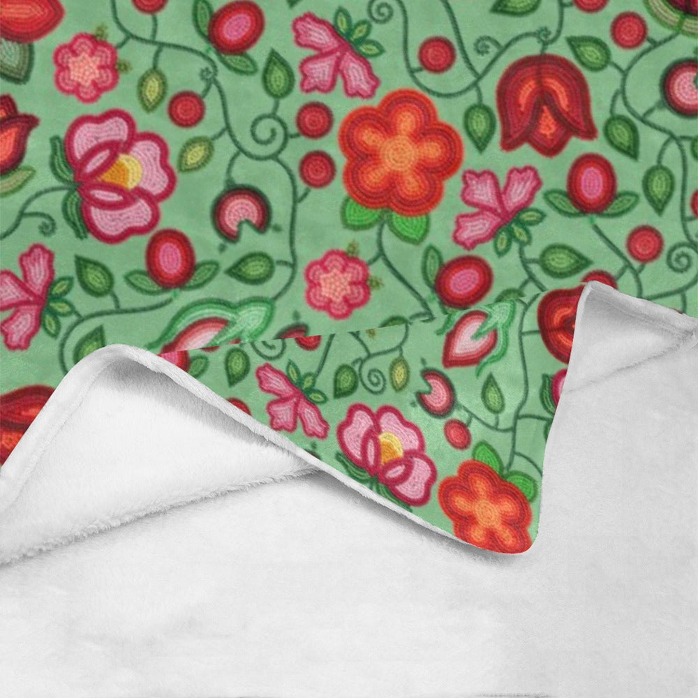 Rose Reverie Green Ultra-Soft Micro Fleece Blanket 60"x80"