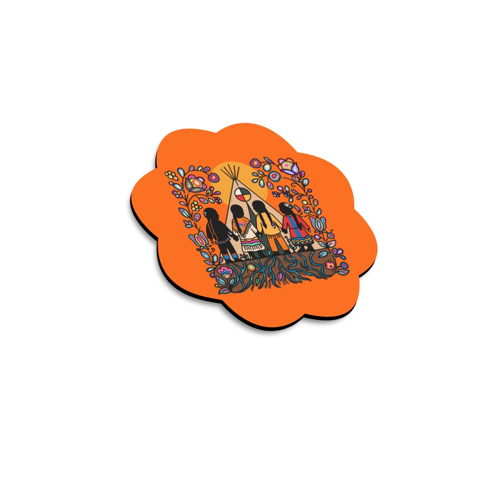 Rooted in Culture Flower-Shaped Fridge Magnet