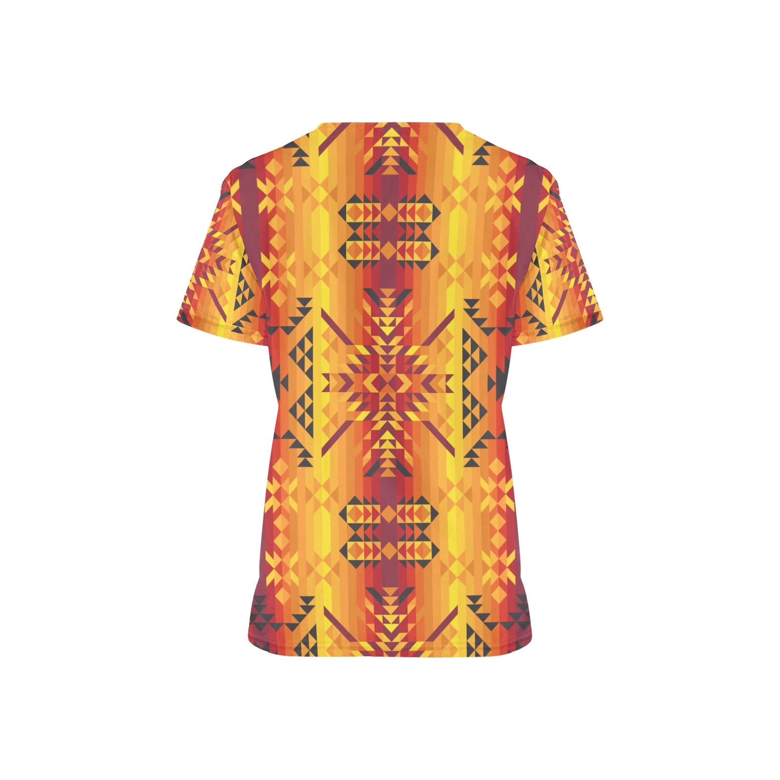Desert Geo Yellow Red Scrub Top