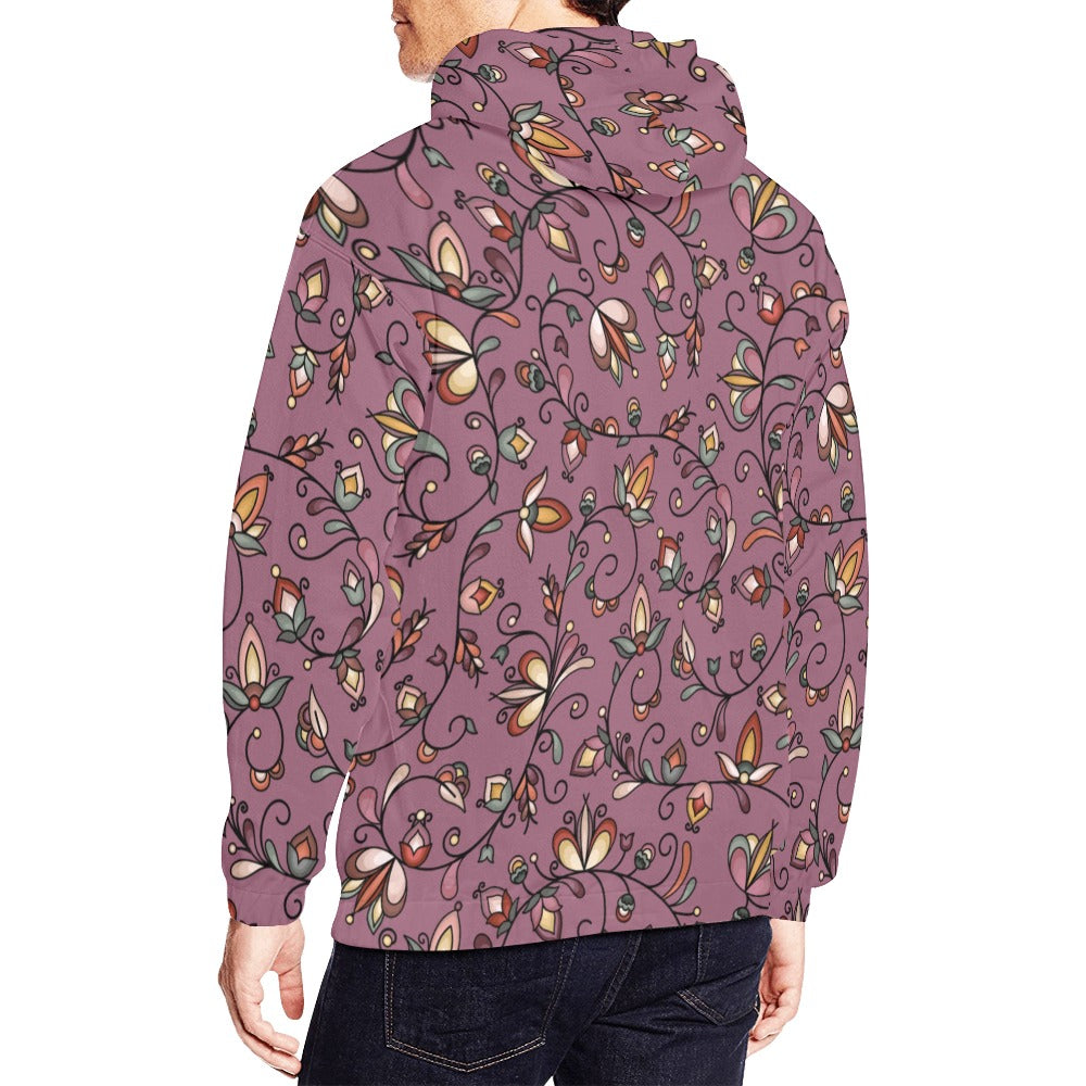 Burnt Sky Petals Magenta Hoodie for Men (USA Size)