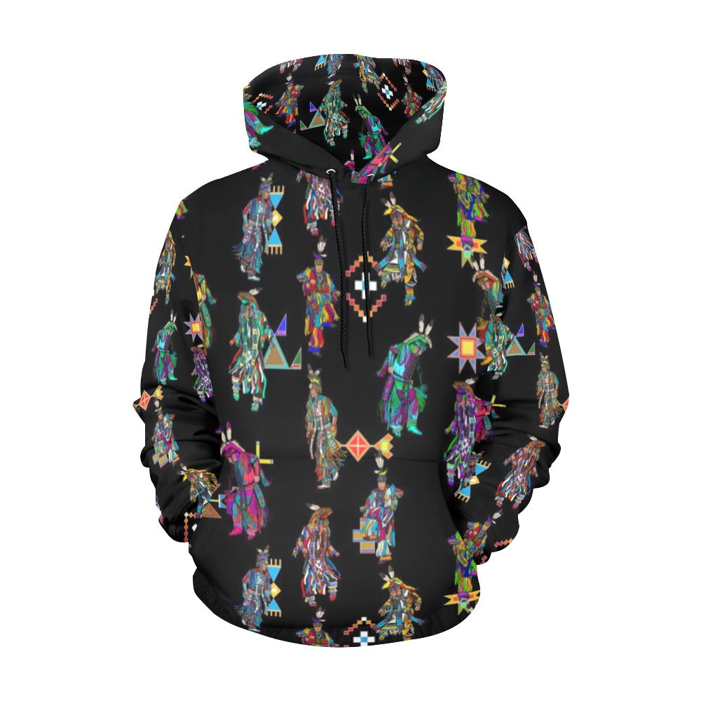 Men's Grass Dancers Black Hoodie for Men (USA Size)