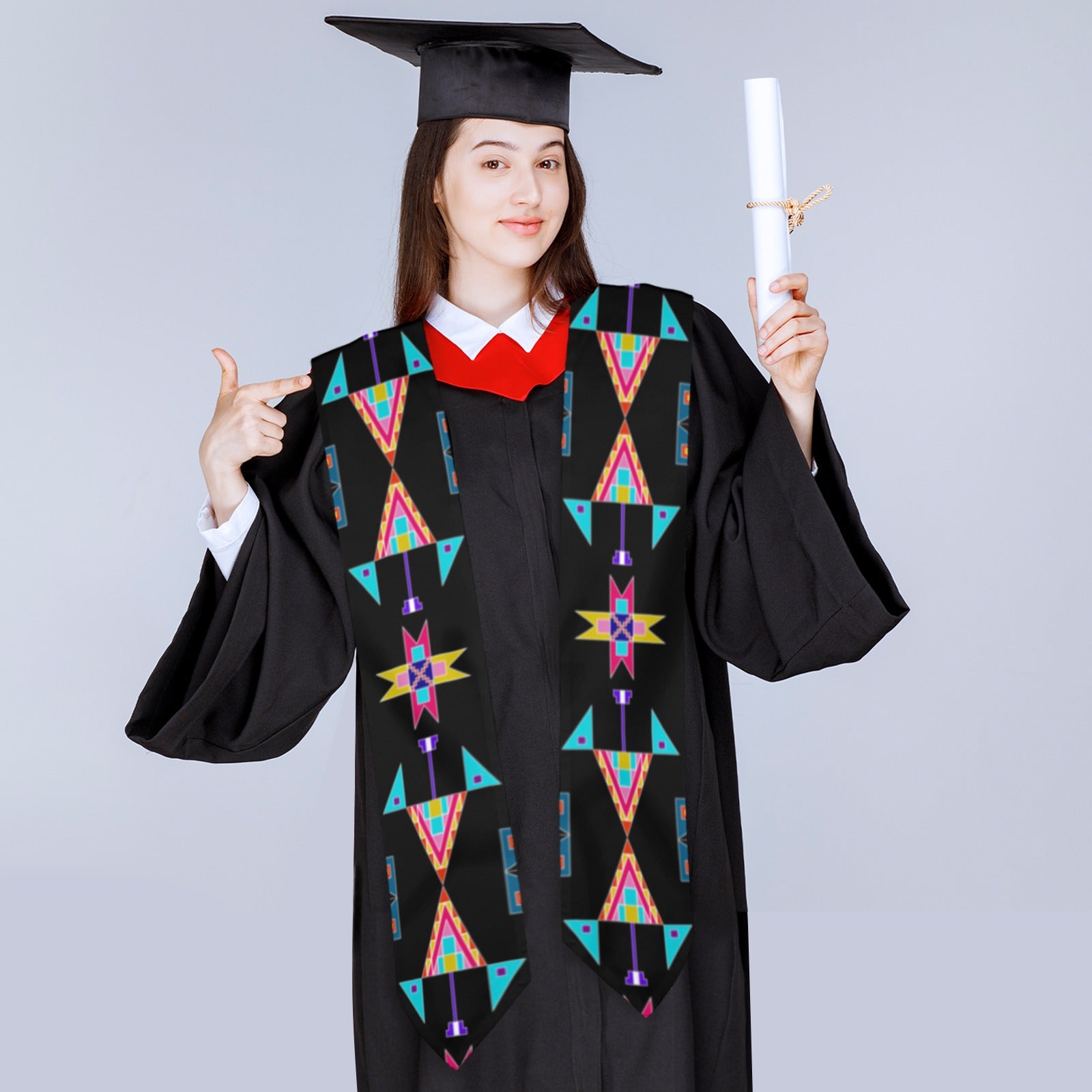 Enemy Territory Black Graduation Stole