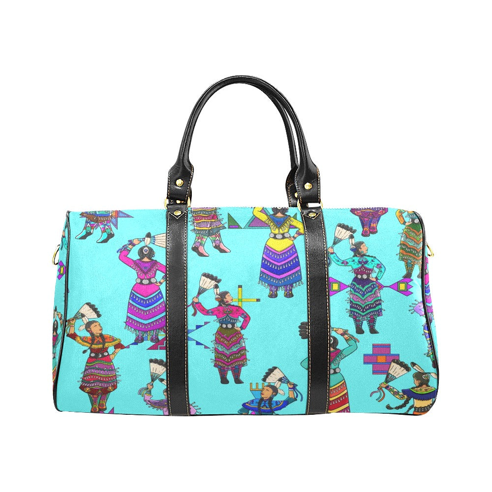 Women's Jingle Dancers Turquoise Waterproof Travel Bag/Small