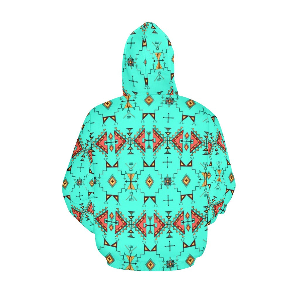 Thunder Flight Turquoise Hoodie for Women (USA Size)