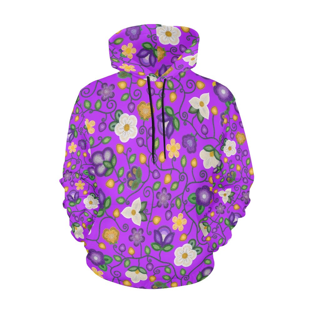 Midnight Moss Bloom Purple All Over Print Hoodie for Women (USA Size)