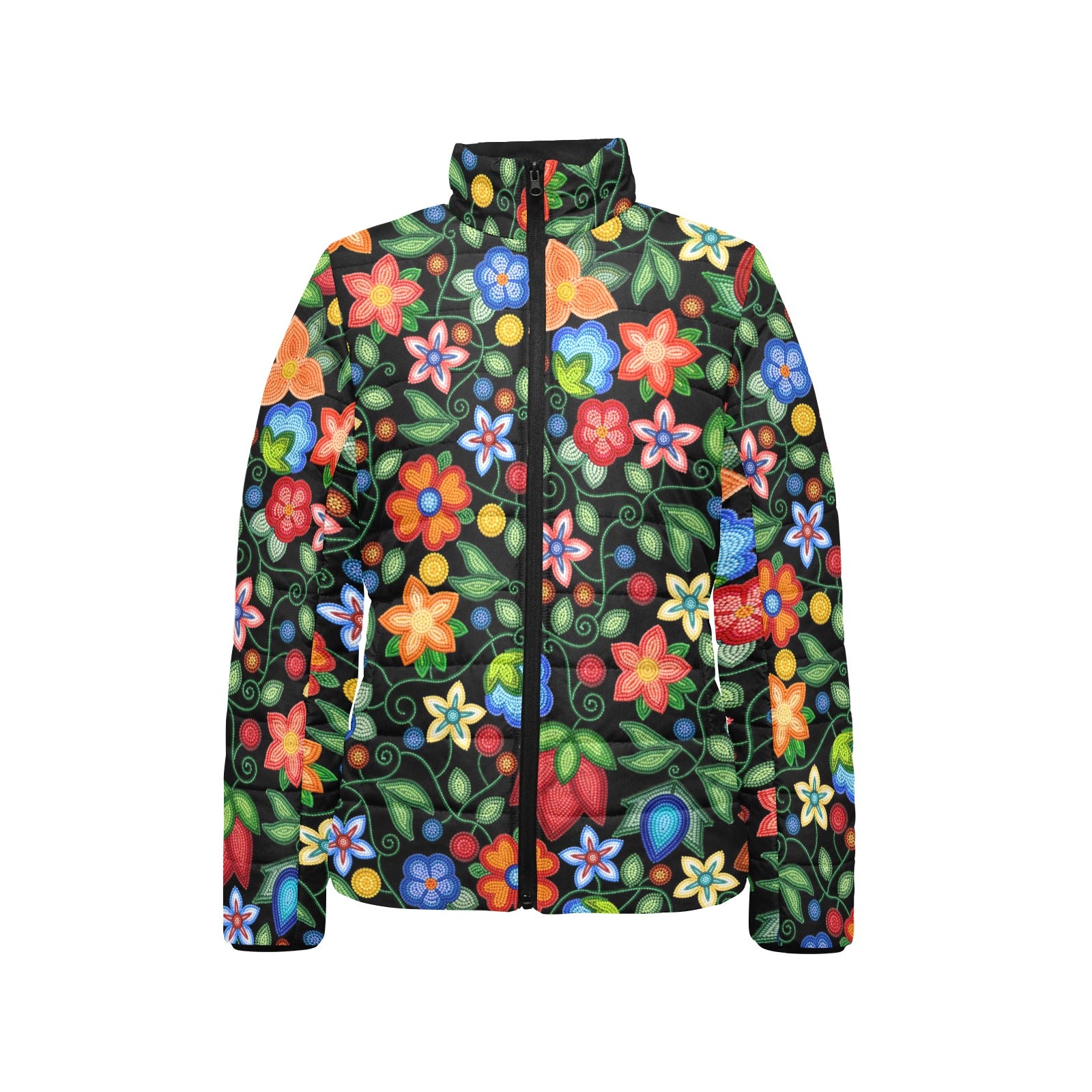 Morning Harmony Black Women's Stand Collar Padded Jacket