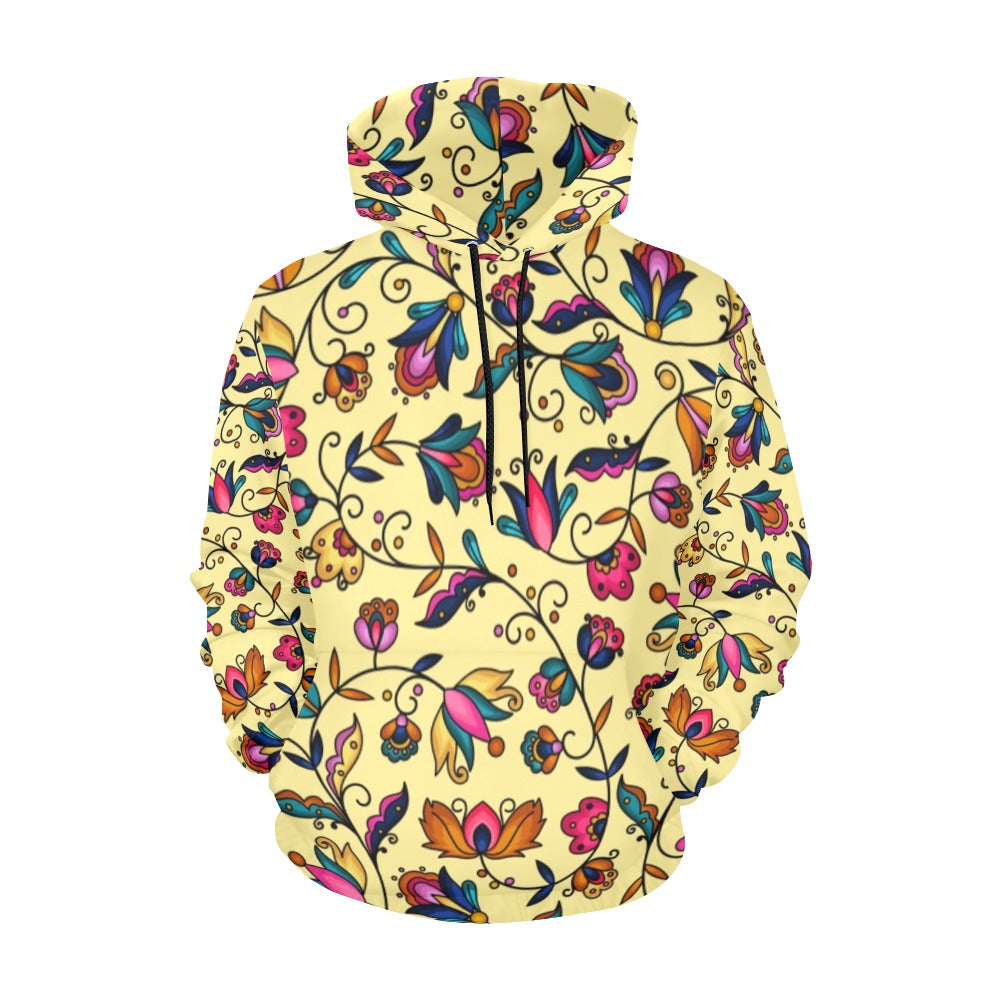 Copper Prairie Petals Yellow Hoodie for Women (USA Size)