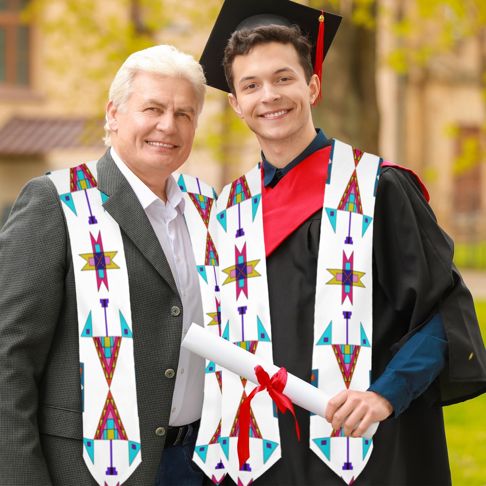 Enemy Territory White Graduation Stole
