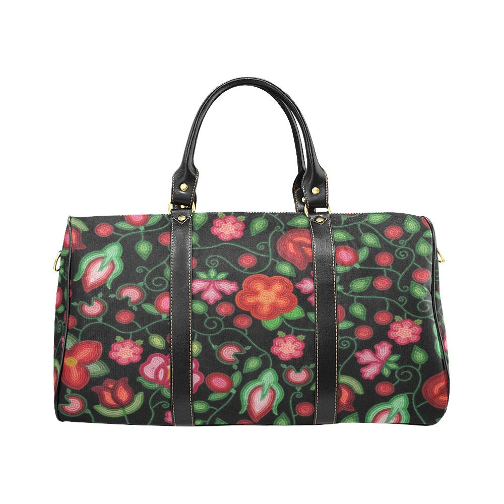 Rose Reverie Black Waterproof Travel Bag/Small