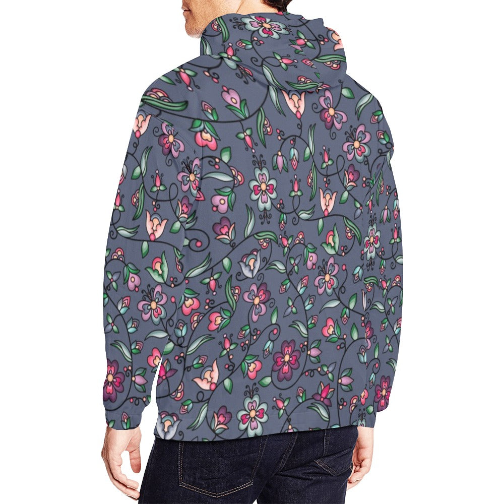 Amber Evening Garland Blue Hoodie for Men (USA Size)