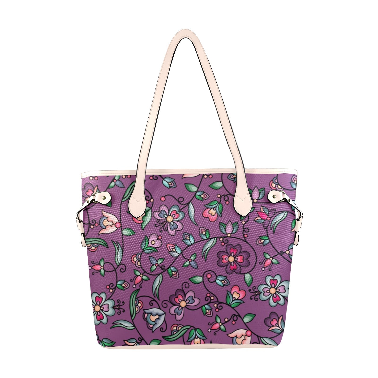 Amber Evening Garland Purple Clover Canvas Tote Bag