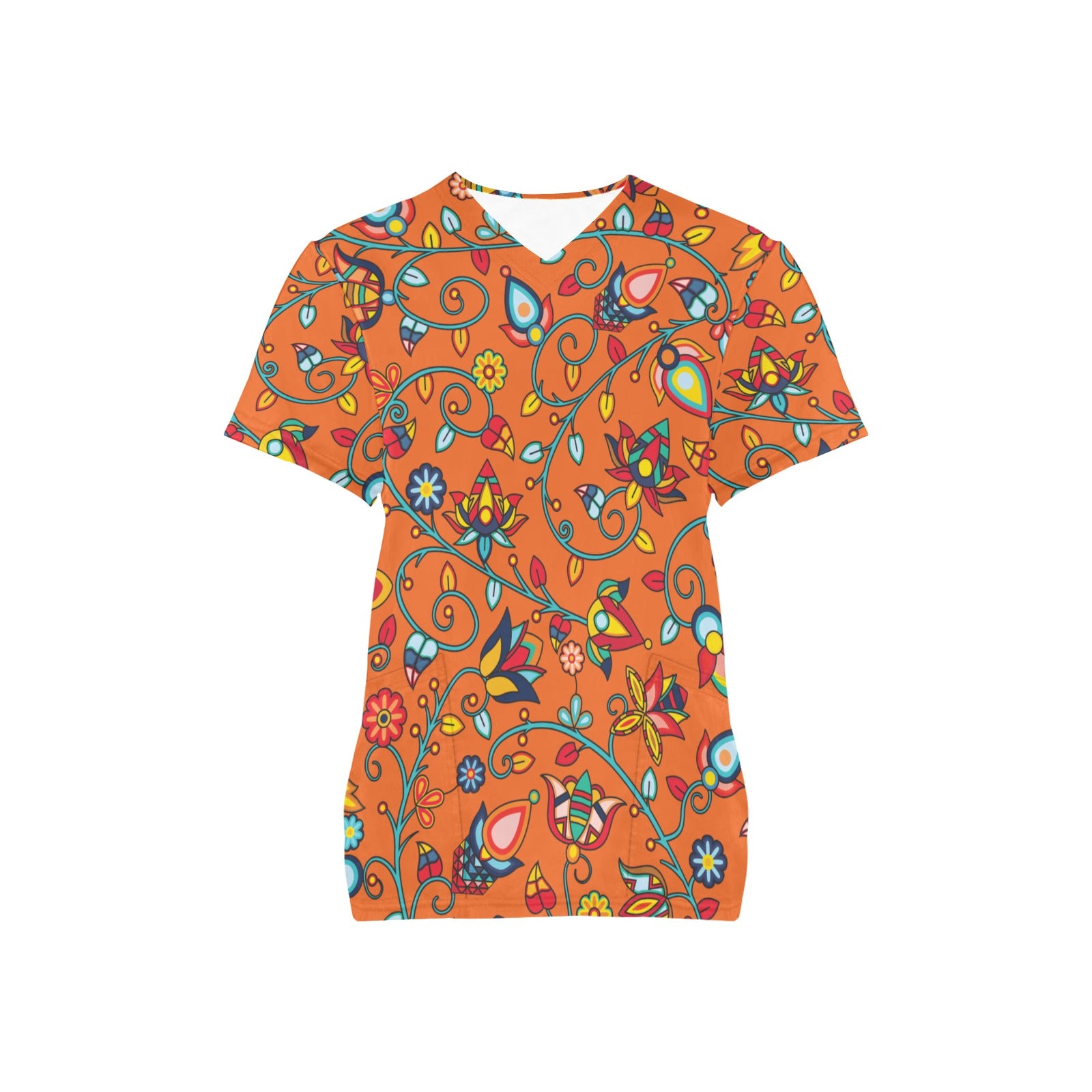 Thorny Path ECM Orange Scrub Top