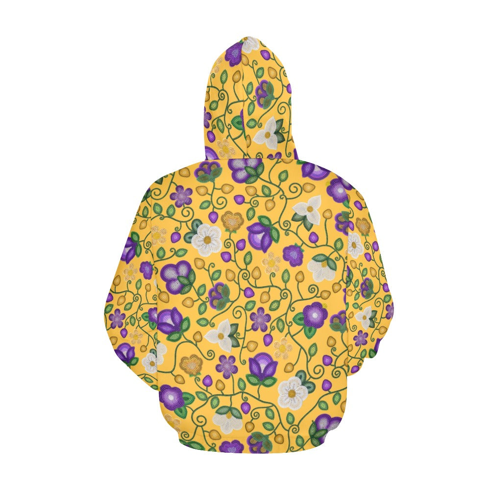 Midnight Moss Bloom Yellow All Over Print Hoodie for Women (USA Size)