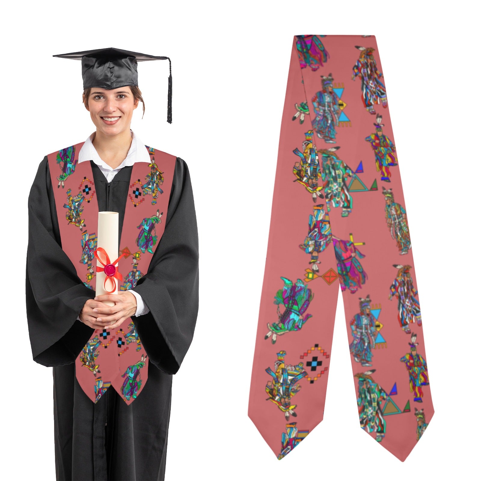 Men's Grass Dancers Terra Cotta Graduation Stole