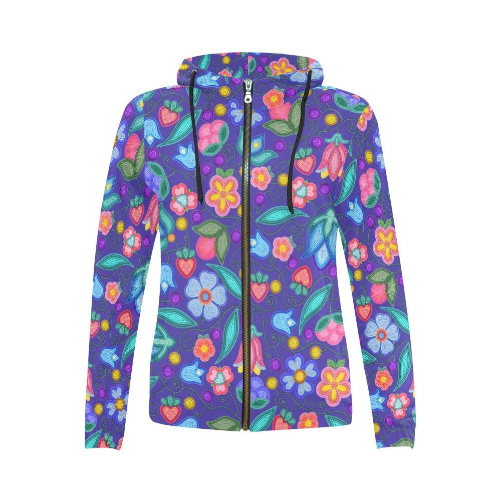 Sweet Offering Indigo Full Zip Hoodie for Women