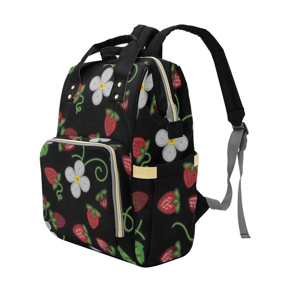 Strawberry Dreams Midnight Multi-Function Diaper Backpack/Diaper Bag