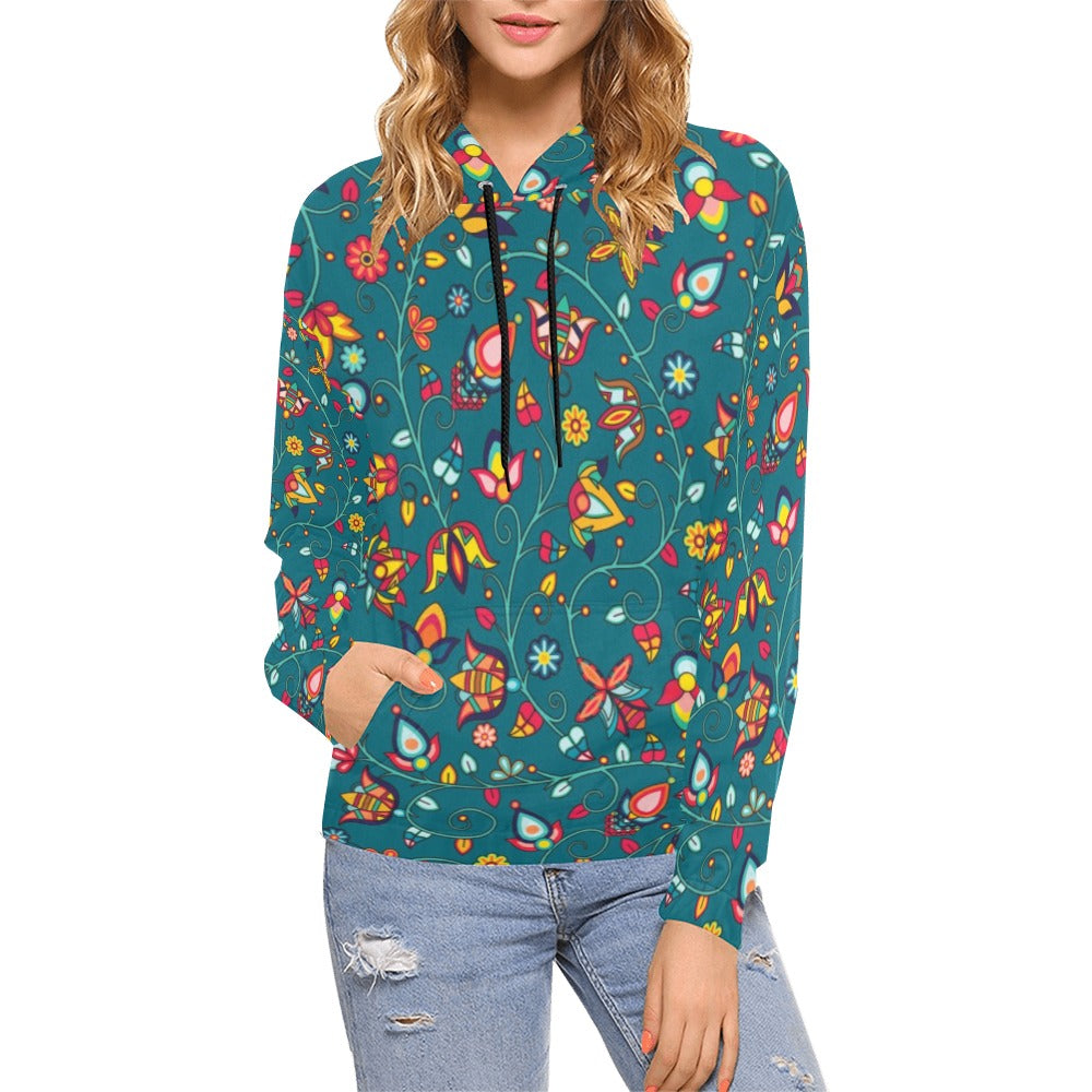 Thorny Path Teal Hoodie for Women (USA Size)
