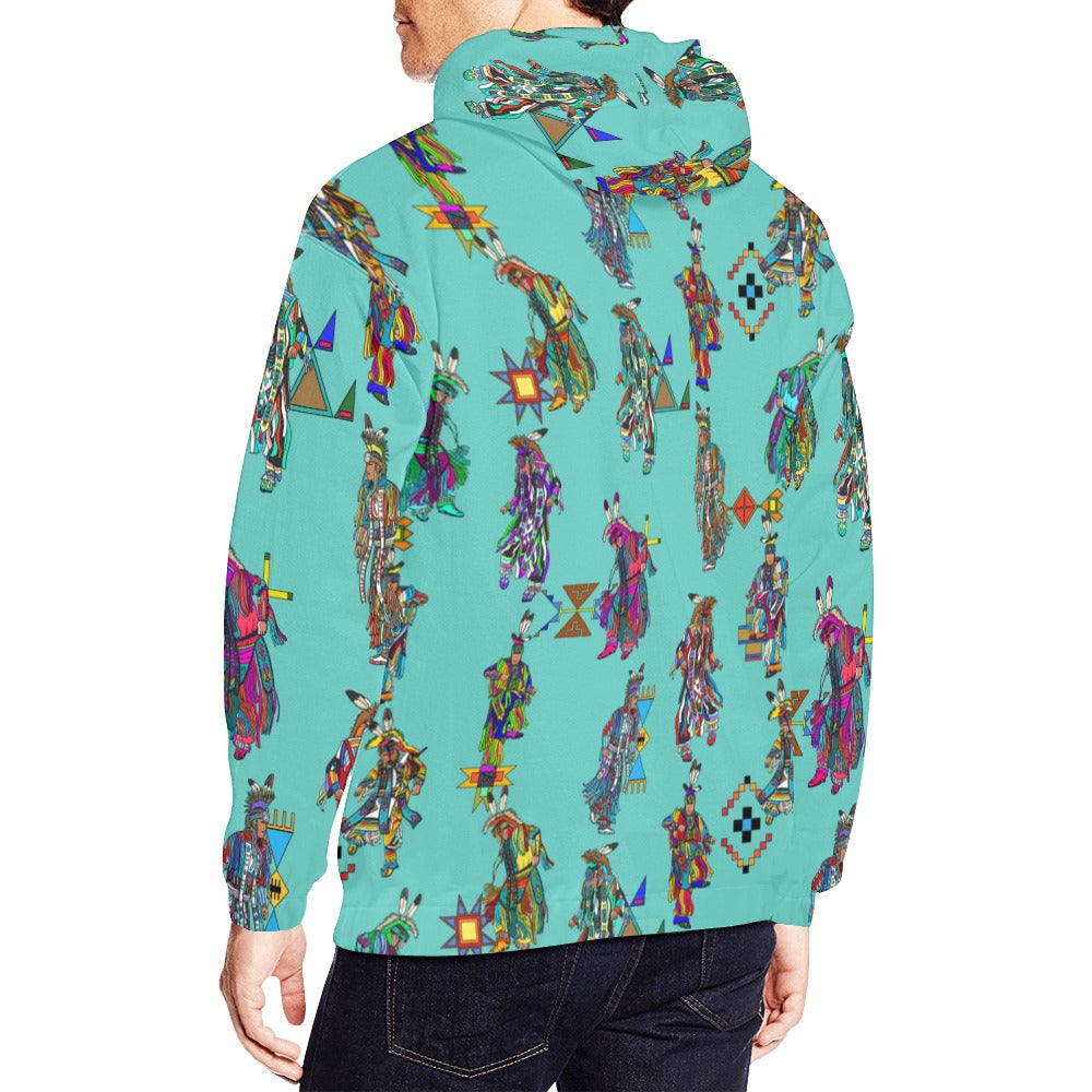 Men's Grass Dancers Eggshell Blue Hoodie for Men (USA Size)