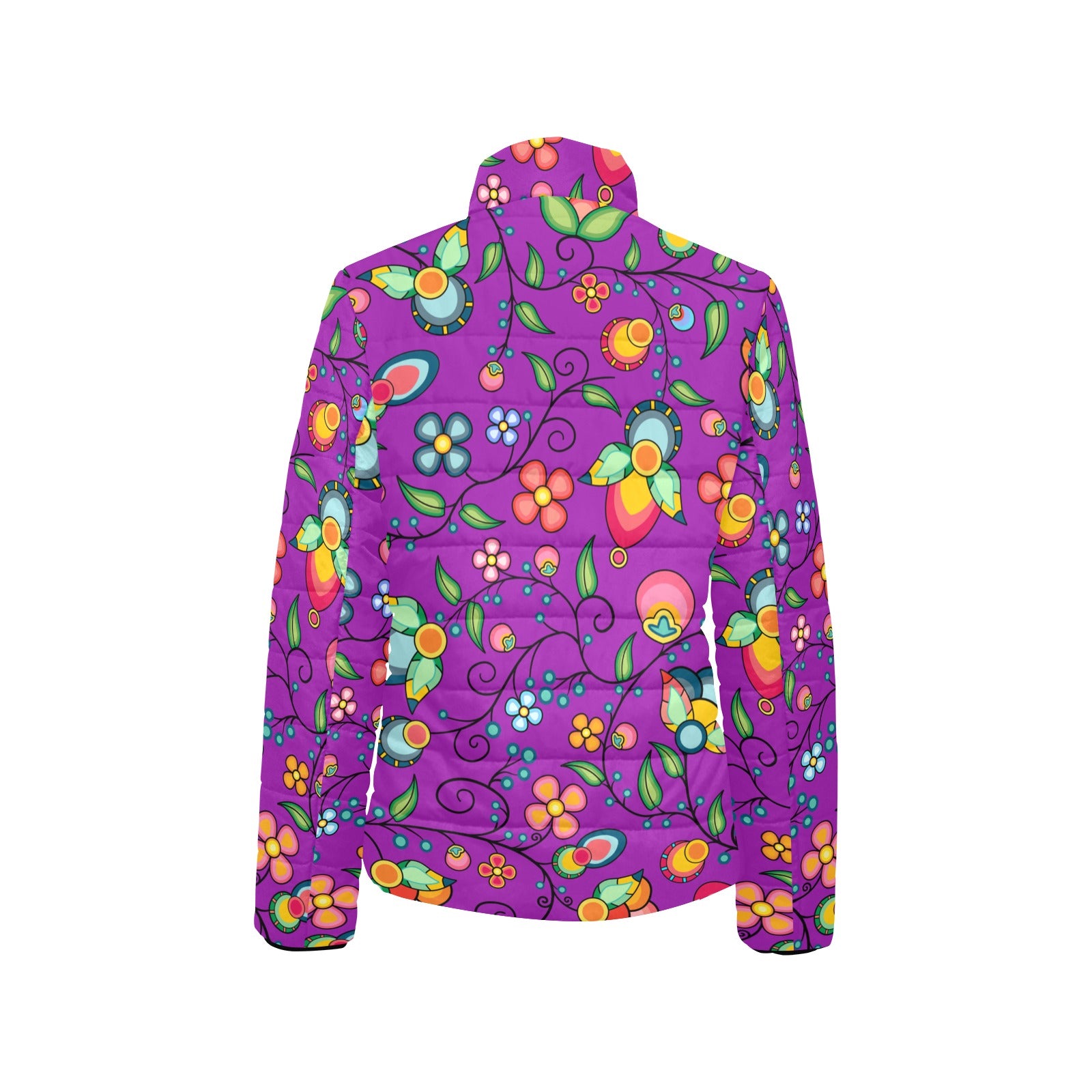 Floral Bounty Purple Women's Padded Jacket