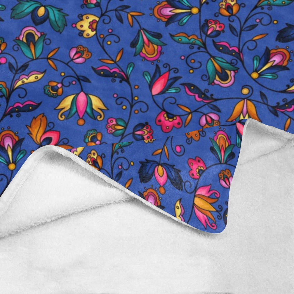 Copper Prairie Petals Blue Ultra-Soft Micro Fleece Blanket 50"x60"