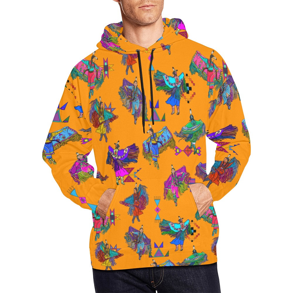 Women's Fancy Dancers Orange Hoodie for Men (USA Size)