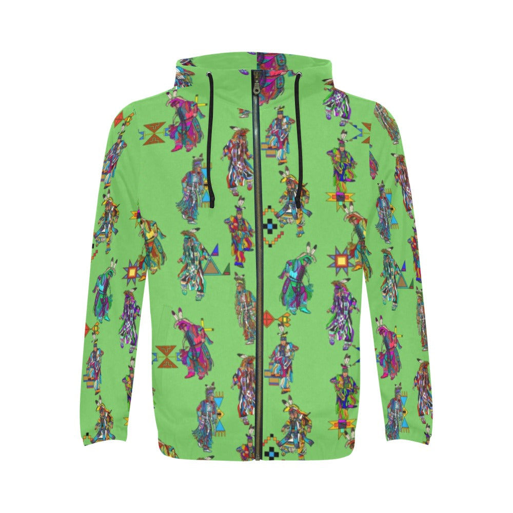 Men's Grass Dancers Grass Men's Zipper Hoodie