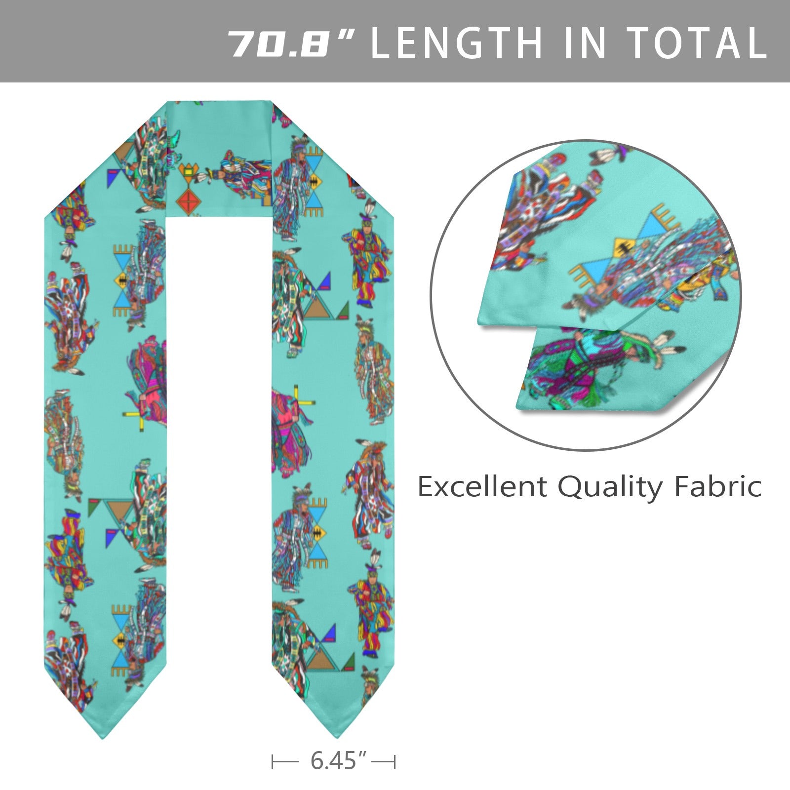 Men's Grass Dancers Eggshell Blue Graduation Stole