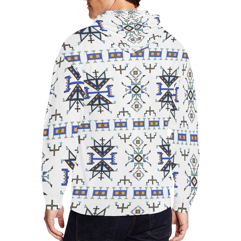 Eagle Strike White Men's Zipper Hoodie