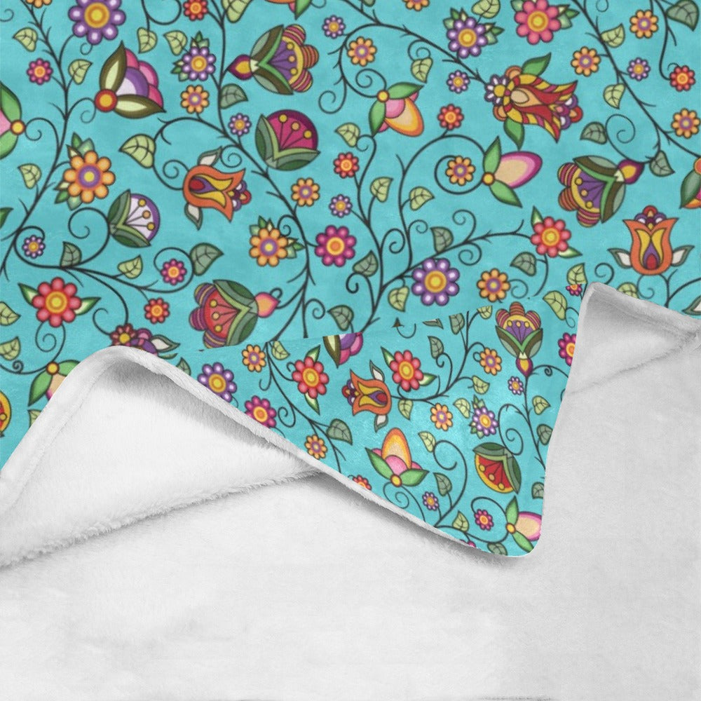 Heartbeat Petals Turquoise Ultra-Soft Micro Fleece Blanket 60"x80"