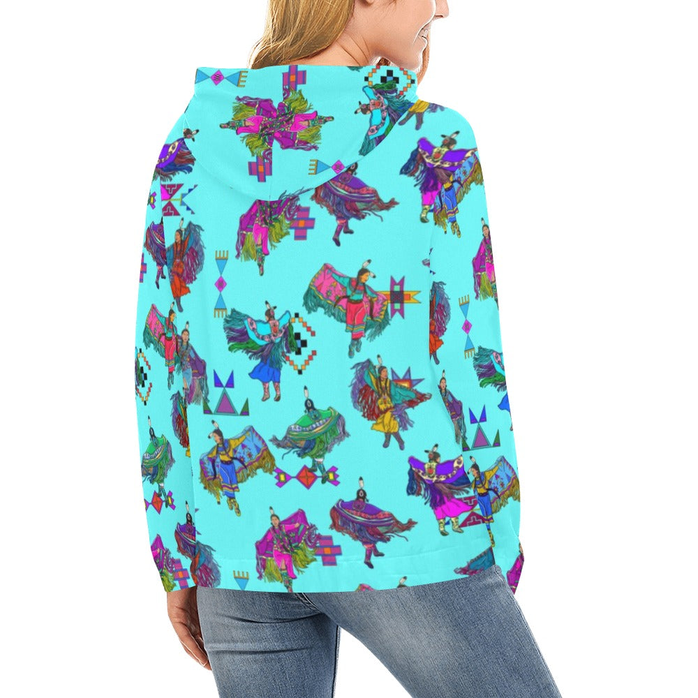 Women's Fancy Dancers Turquoise Hoodie for Women (USA Size)