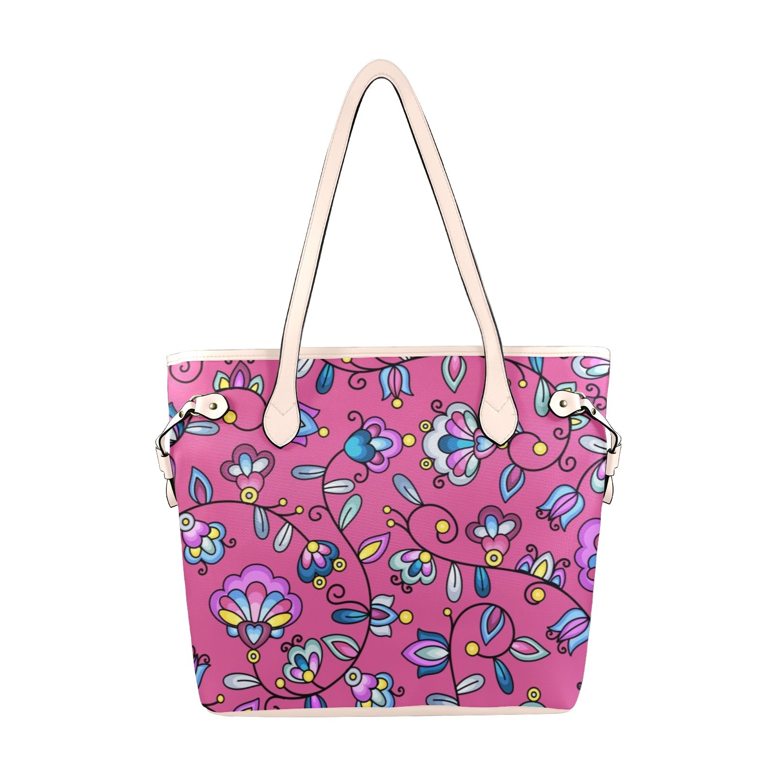 Autumn Bundle Blessing Pink Clover Canvas Tote Bag