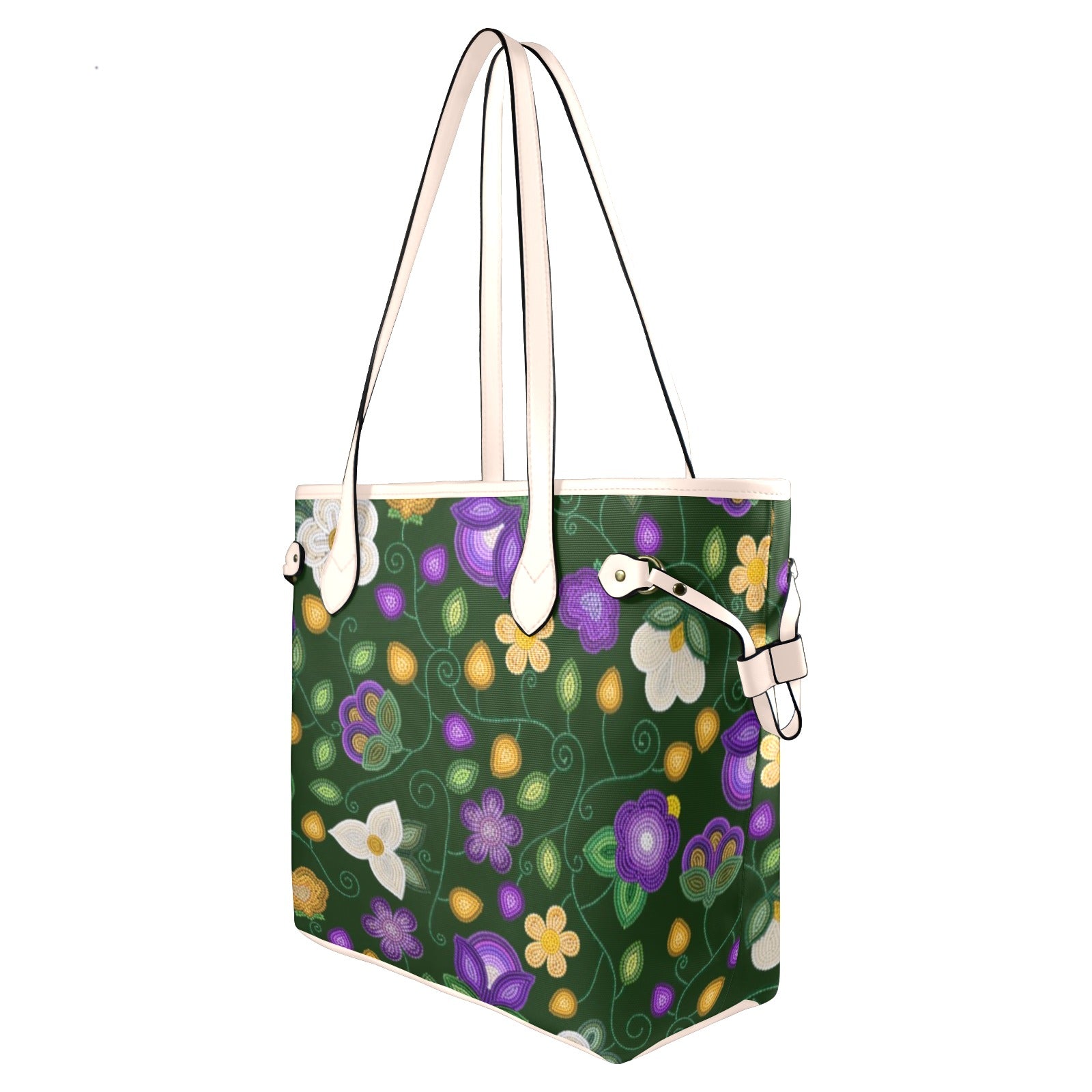 Midnight Moss Bloom Forest Clover Canvas Tote Bag