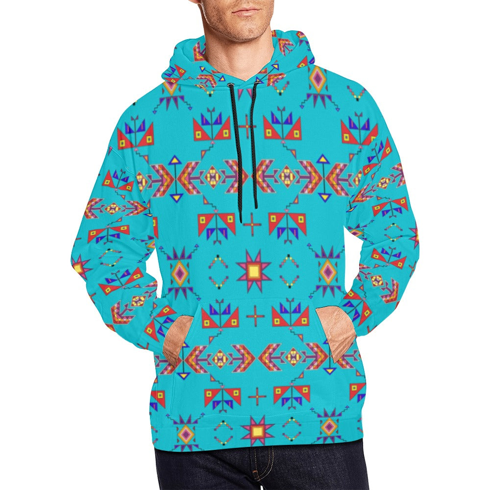 Scattered Generations Turquoise Hoodie for Men (USA Size)
