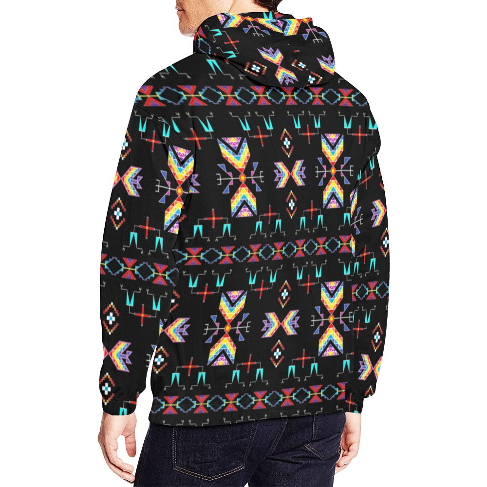 Rainy Chief Rainbow Black Hoodie for Men (USA Size)