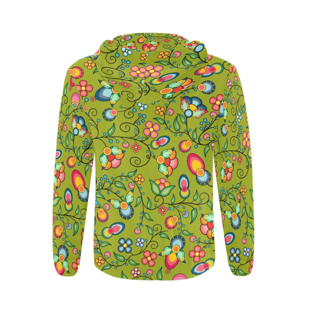 Floral Bounty Sweetgrass Men's Zipper Hoodie