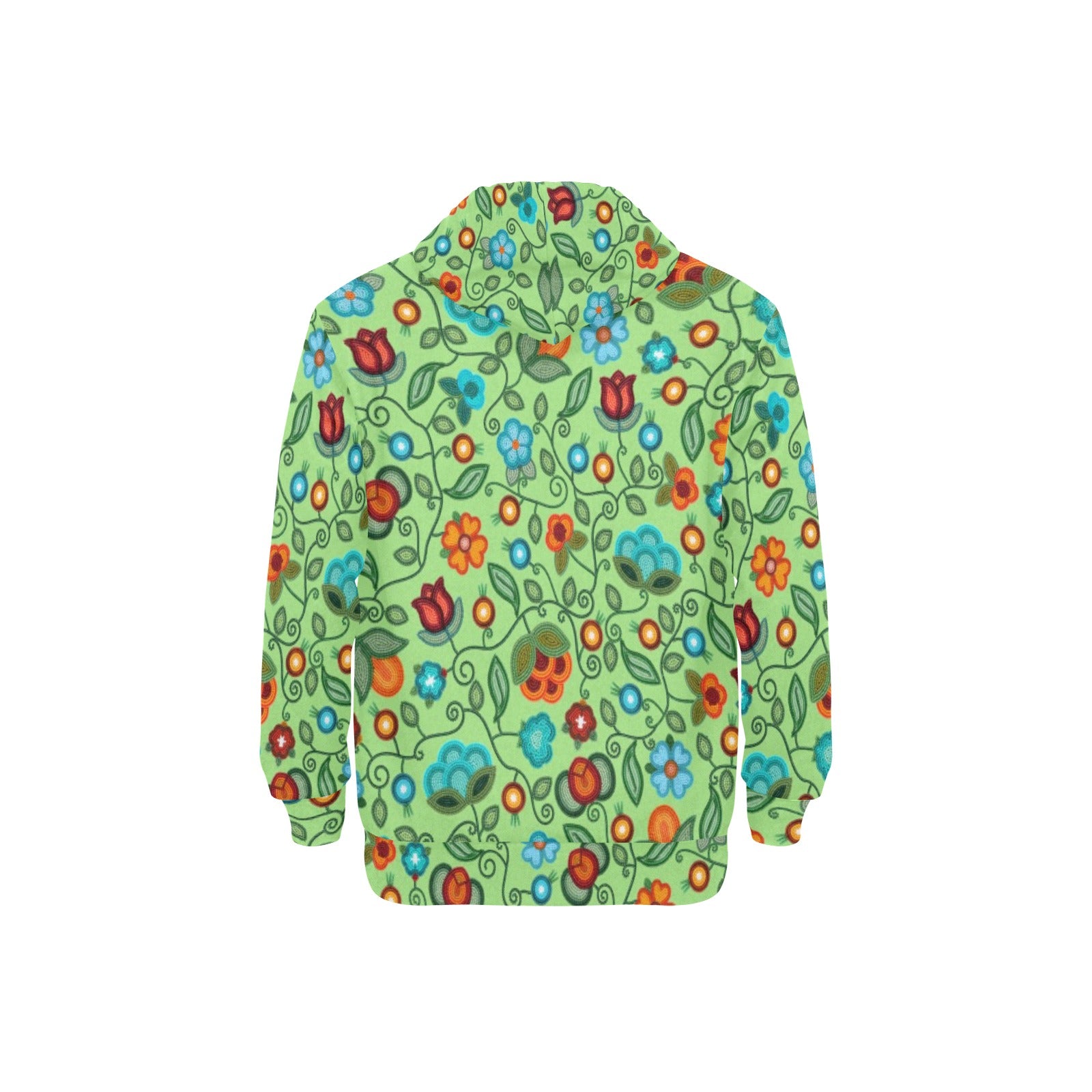 Prairie Fire Petals Sage Men's Long Sleeve Fleece Hoodie