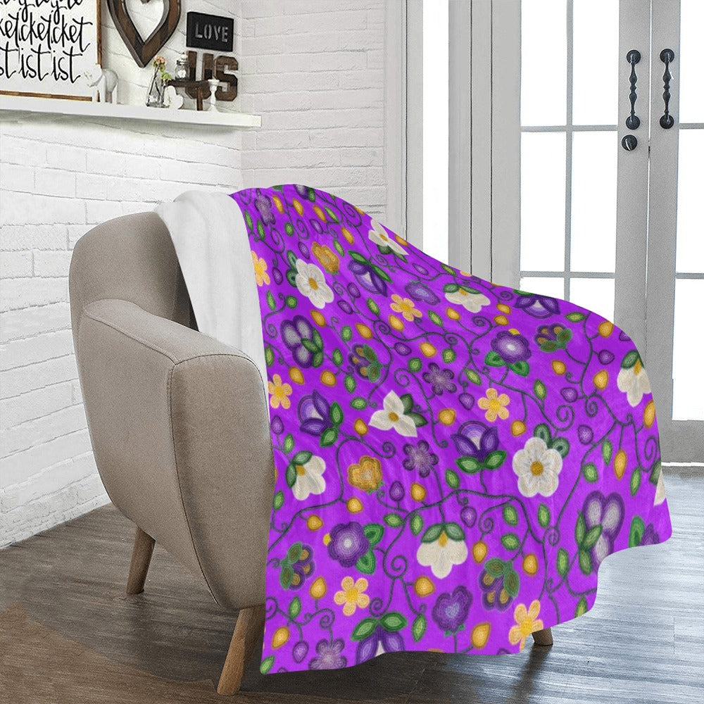 Midnight Moss Bloom Purple Ultra-Soft Micro Fleece Blanket 50"x60"