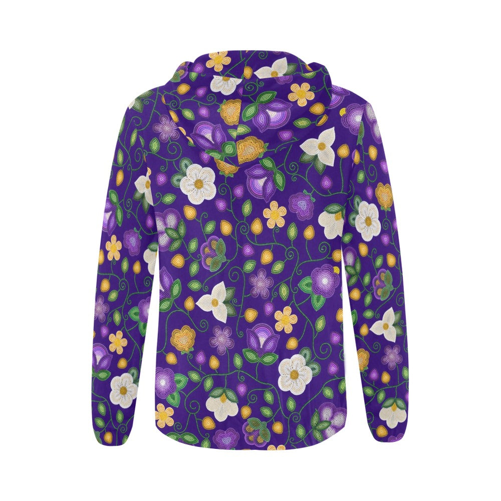 Midnight Moss Bloom Aubergine Full Zip Hoodie for Women