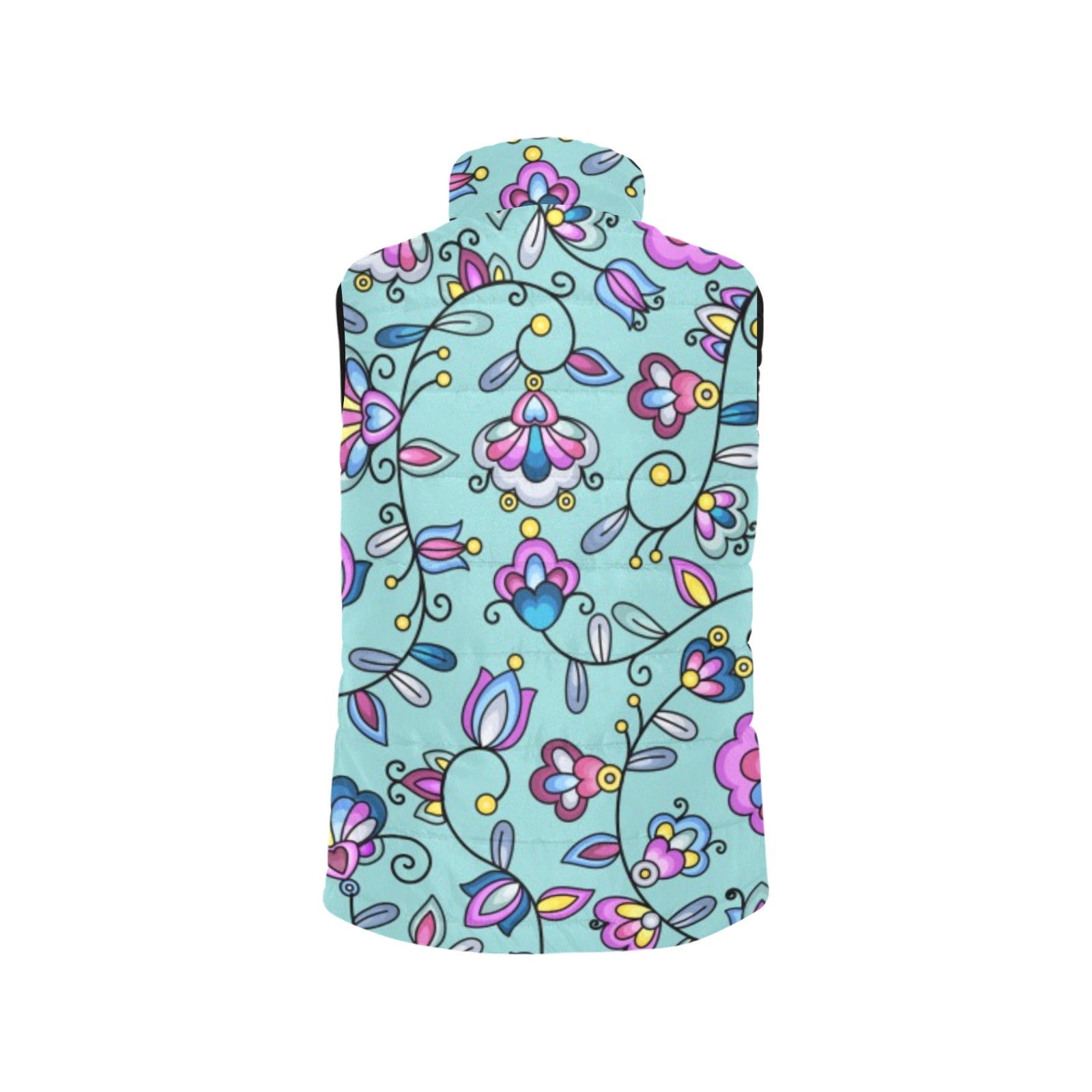 Autumn Bundle Blessing Turquoise Women's Padded Vest Jacket