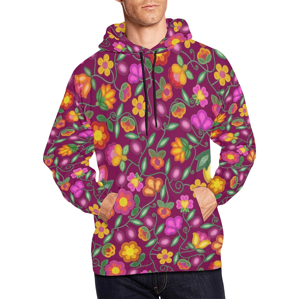 Boreal Bounty Dark Magenta Hoodie for Men (USA Size)