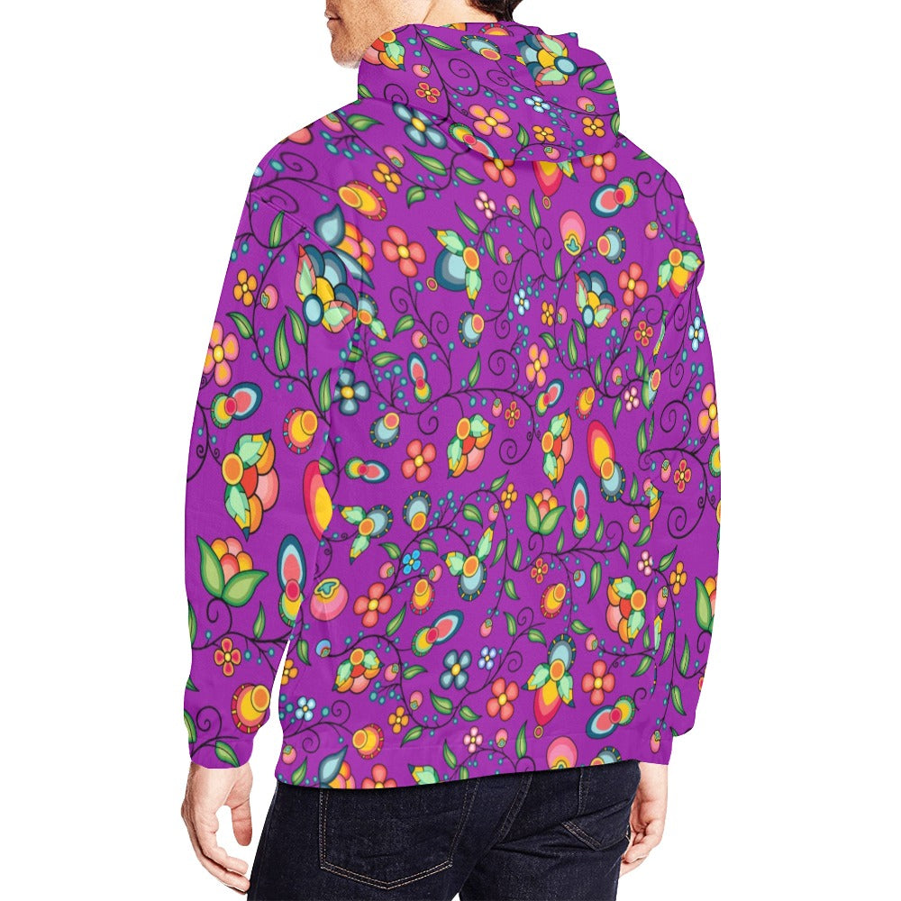 Floral Bounty Purple Hoodie for Men (USA Size)