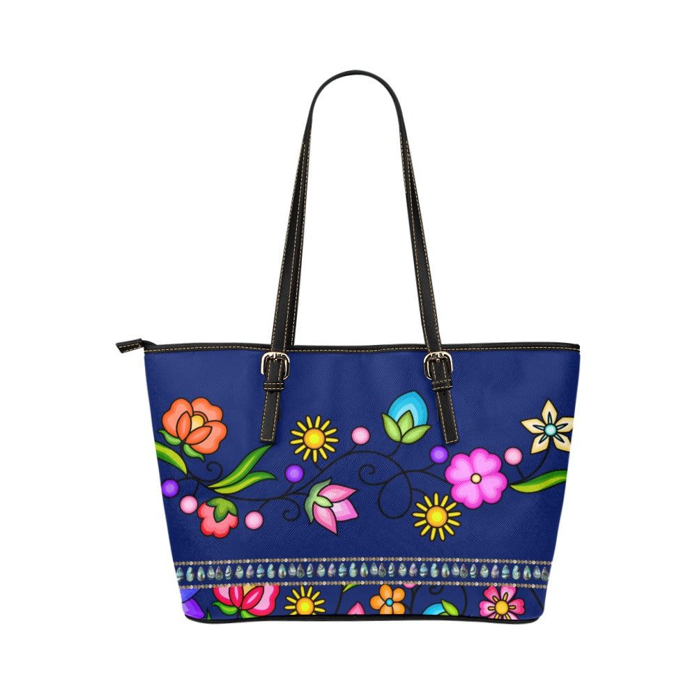 Grandmother Legacy Dark Blue Leather Tote Bag/Large