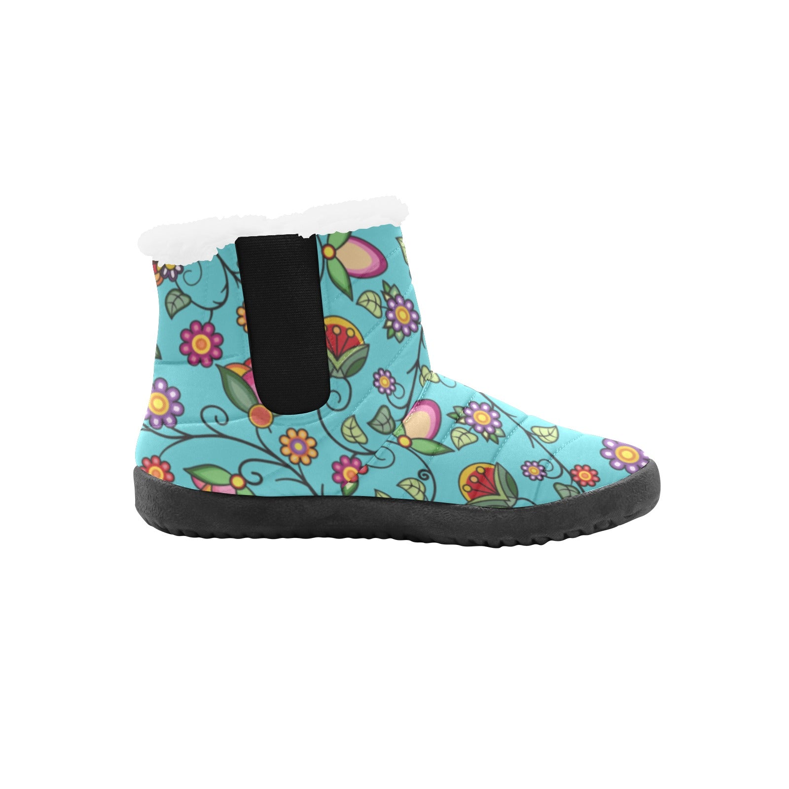 Heartbeat Petals Turquoise Women's Padded Winter Boot