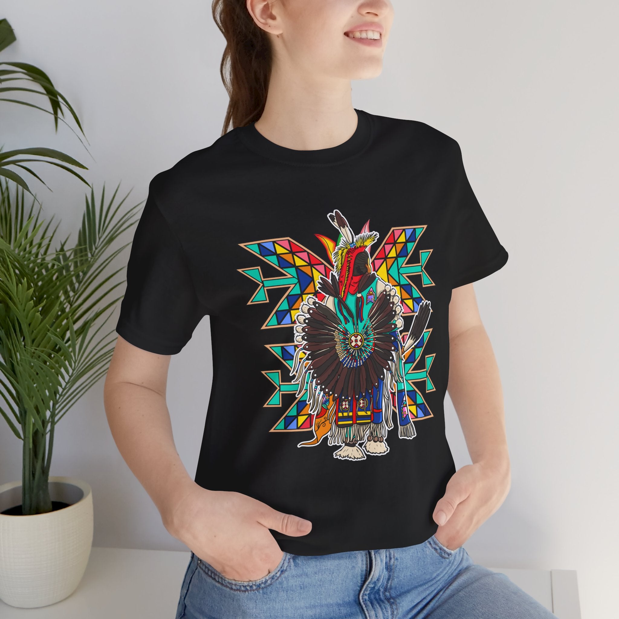 Traditional Powwow Man Dancer 4 Bella Canvas T-shirt