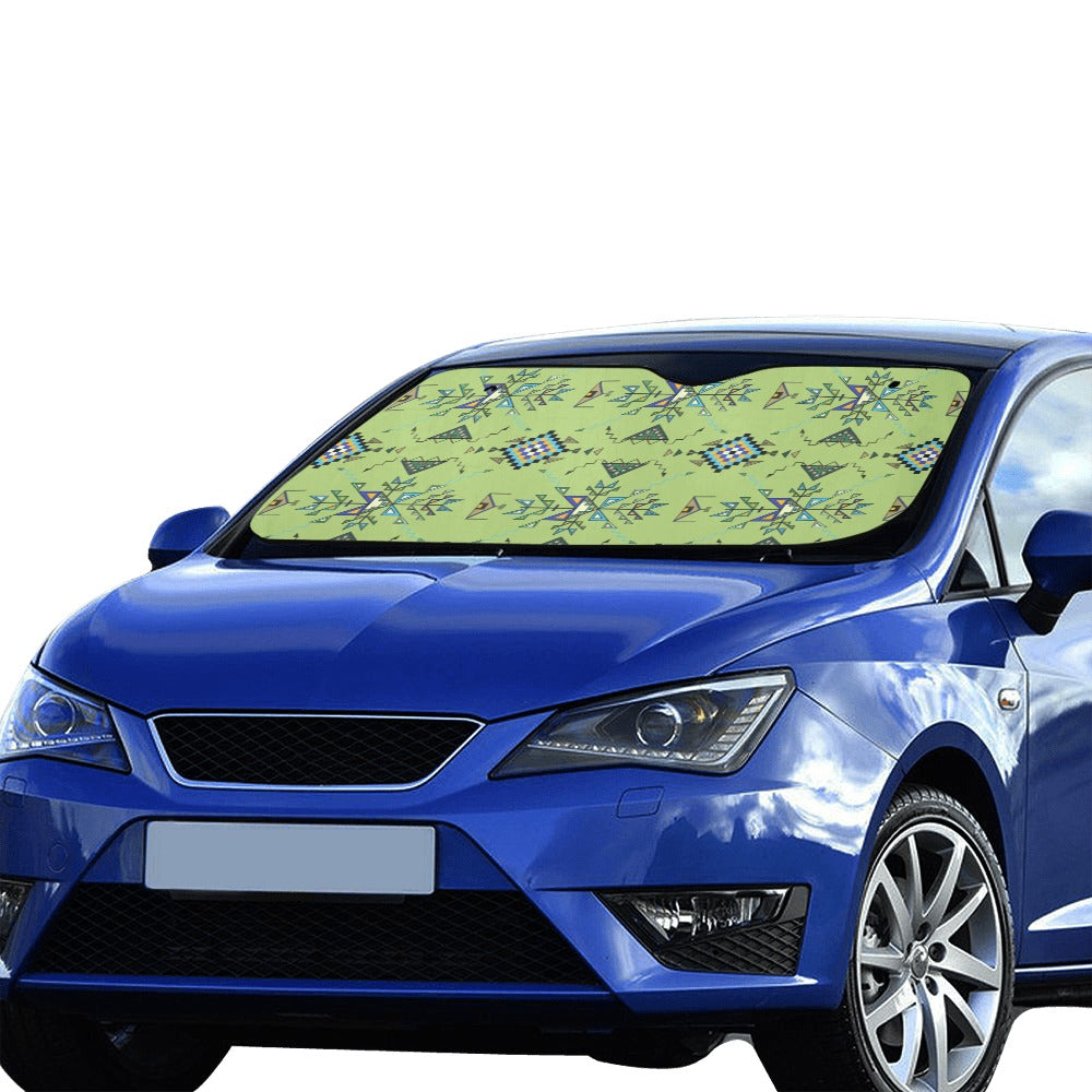 Bear Shield Green Car Sun Shade 55"x30"